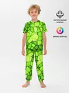 Детская пижама с брюками / Зеленая мозаика