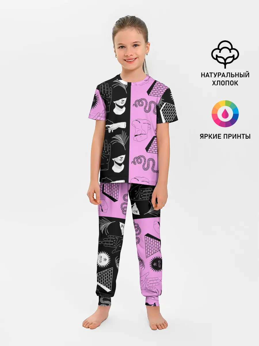 Детская пижама с брюками / руки, статуи