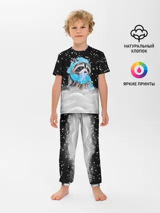 Детская пижама с брюками / Енот