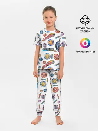 Детская пижама с брюками / Бейблэйд паттерн
