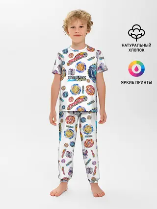Детская пижама с брюками / Бейблэйд паттерн