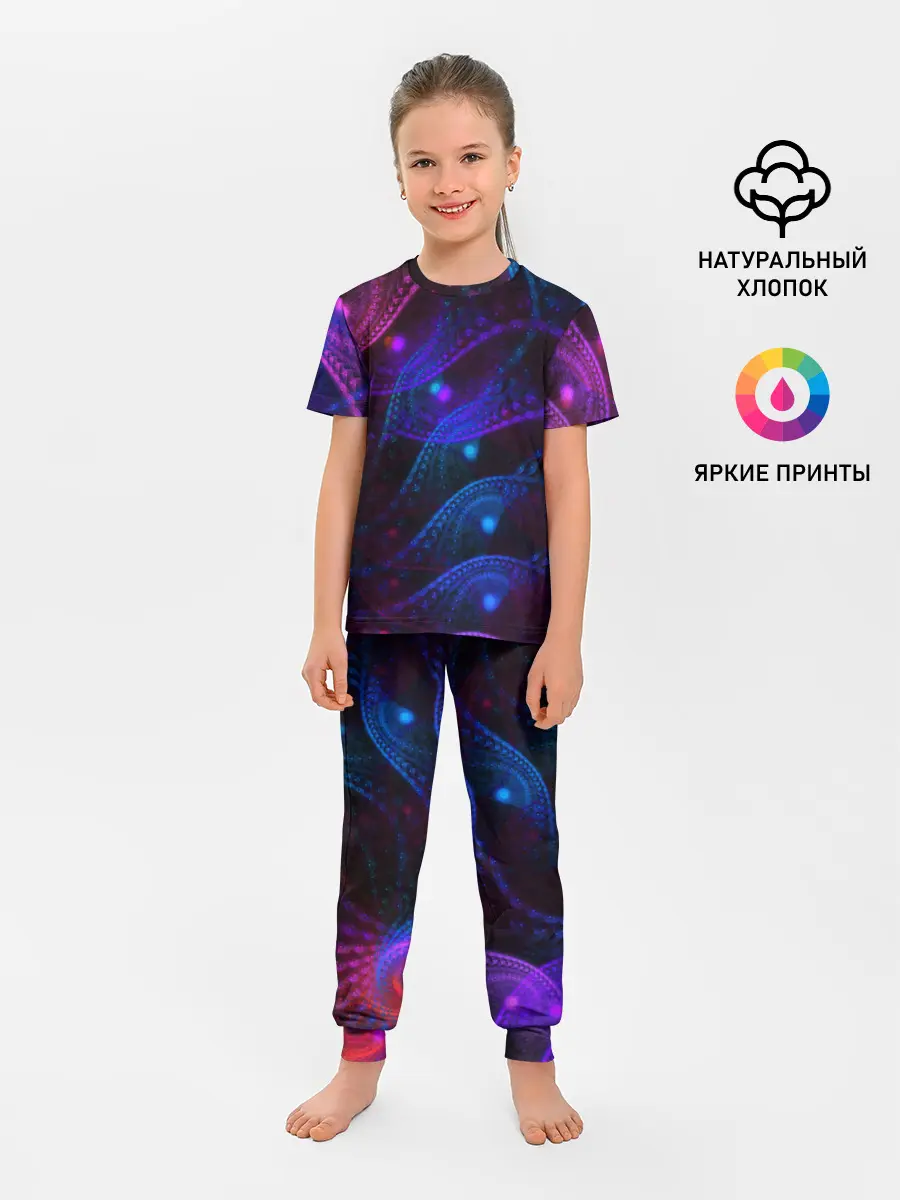 Детская пижама с брюками / NEON FRACTAL