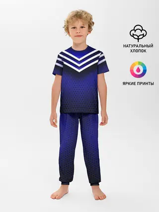 Детская пижама с брюками / Sport blue style