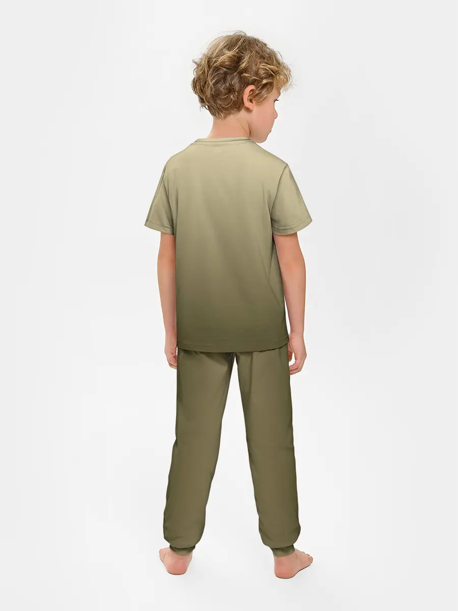 Детская пижама с брюками / сонная сова и кофе идеальное