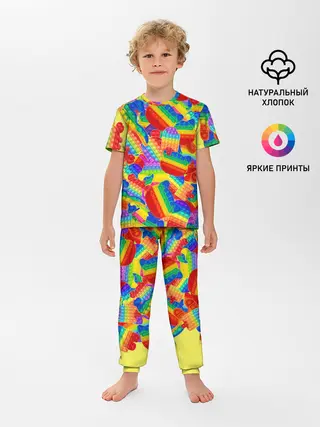 Детская пижама с брюками / Разные Pop It масляная краска