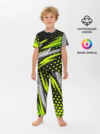 Детская пижама с брюками / Black and Green