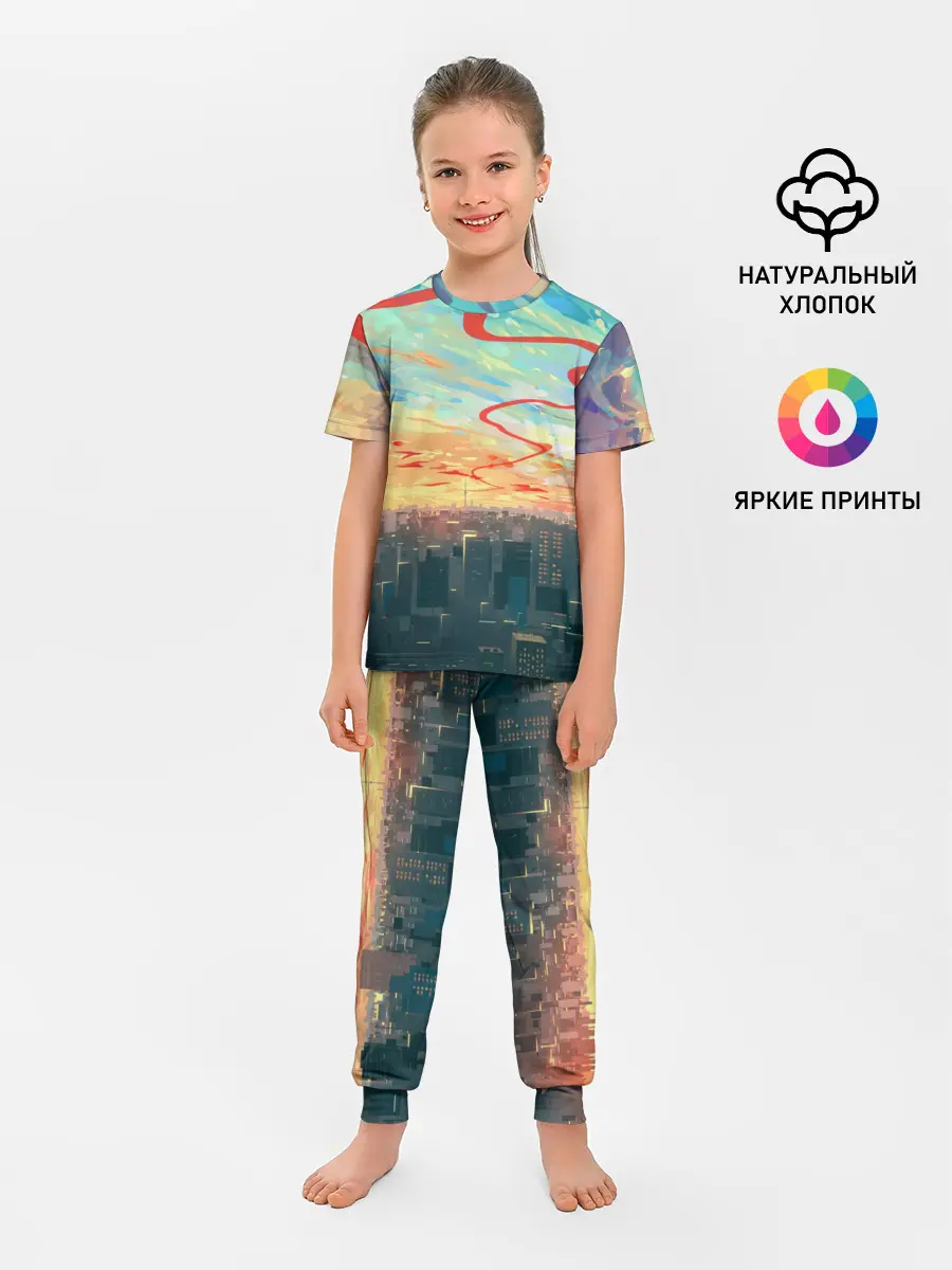 Детская пижама с брюками / Токио красками