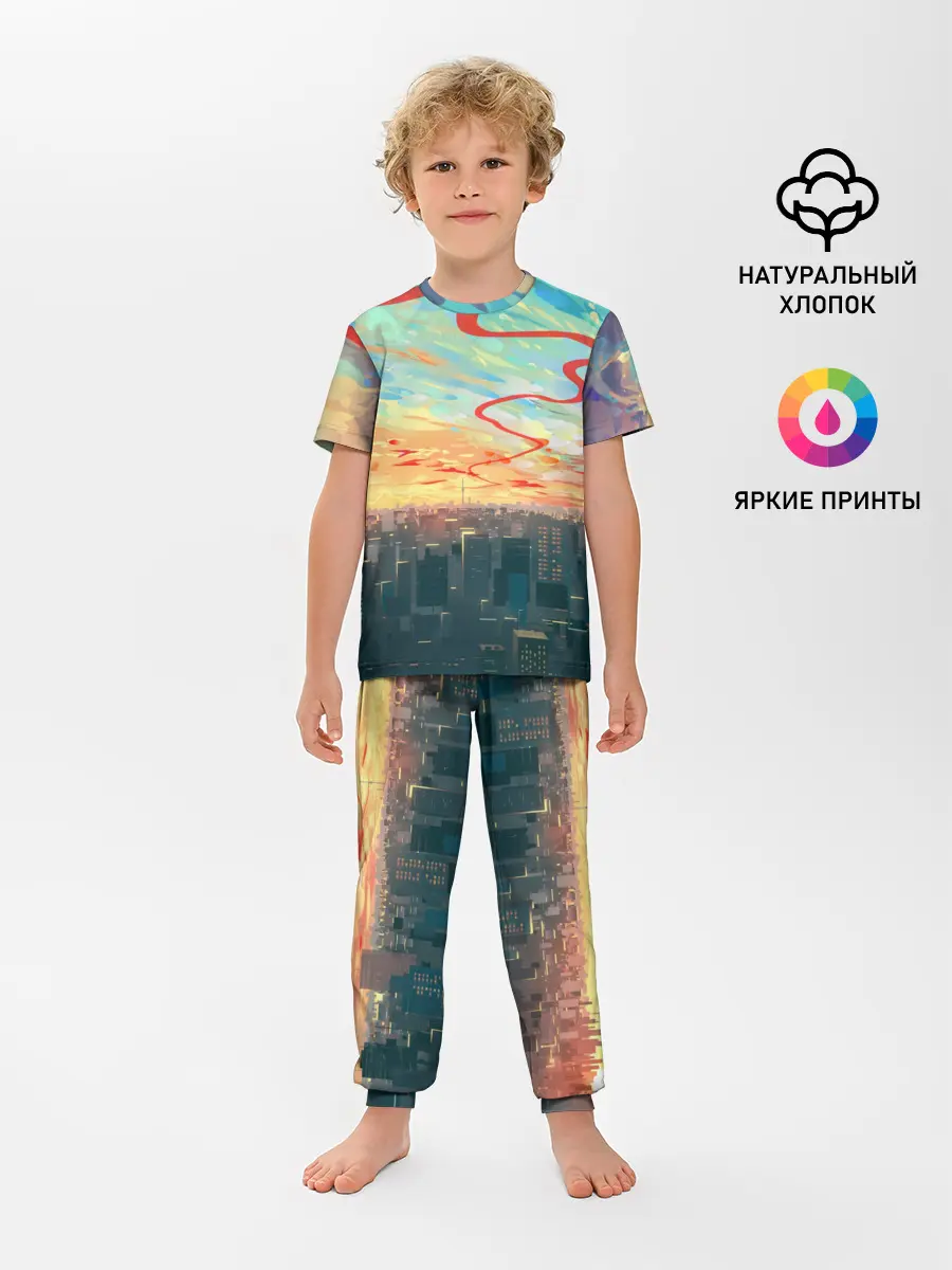 Детская пижама с брюками / Токио красками