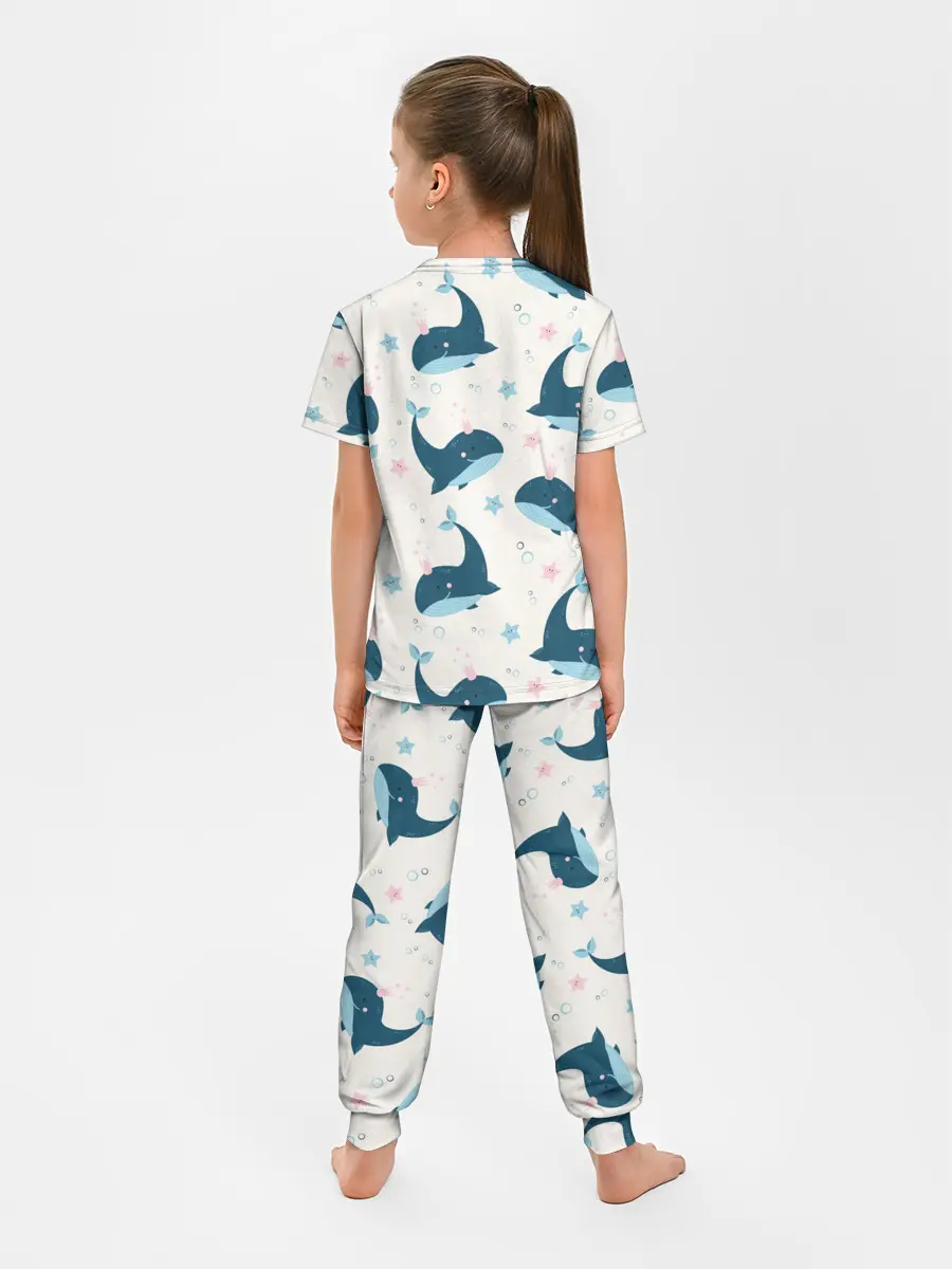 Детская пижама с брюками / Киты