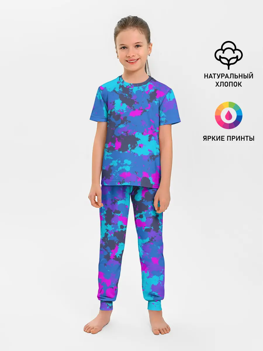Детская пижама с брюками / Неоновые краски