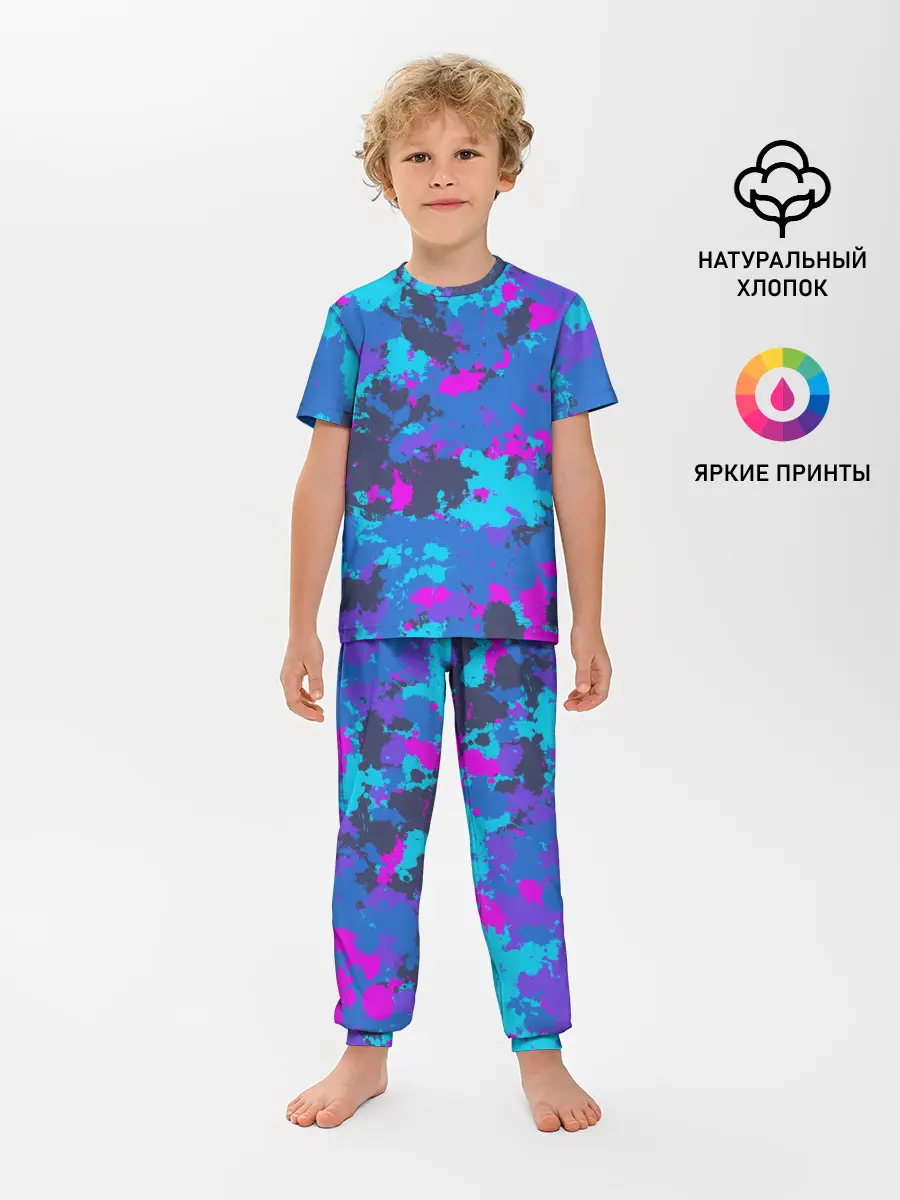 Детская пижама с брюками / Неоновые краски