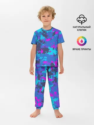 Детская пижама с брюками / Неоновые краски