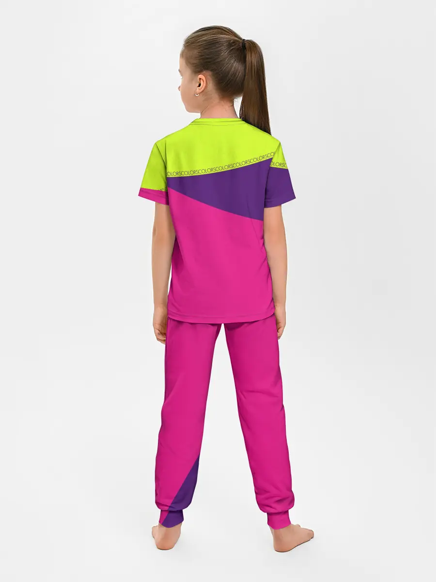 Детская пижама с брюками / Треугольники с розовым