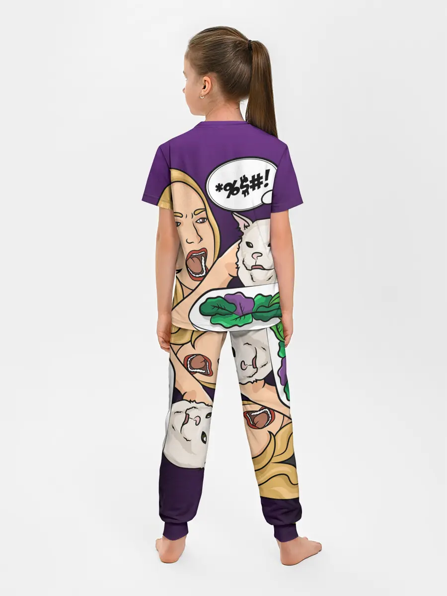 Детская пижама с брюками / Woman yelling at a cat