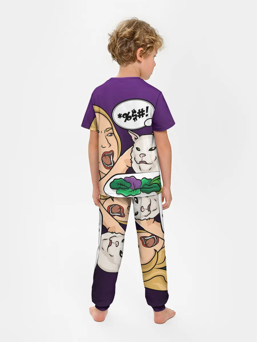 Детская пижама с брюками / Woman yelling at a cat