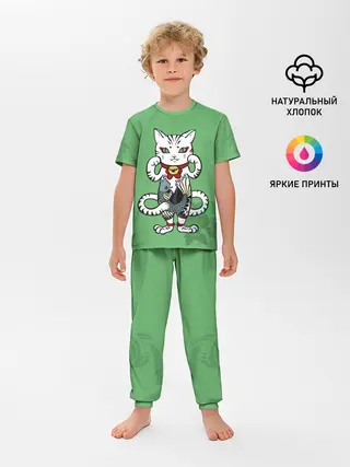Детская пижама с брюками / ЯПОНСКИЙ КОТ | JAPANESE CAT
