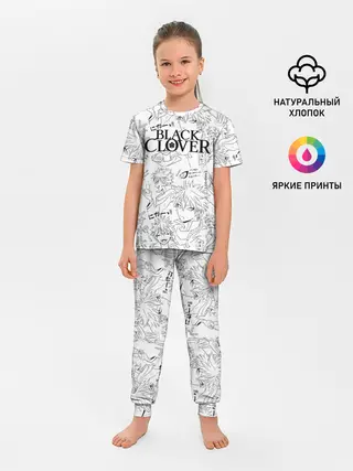 Детская пижама с брюками / Чёрный клевер образы Юно