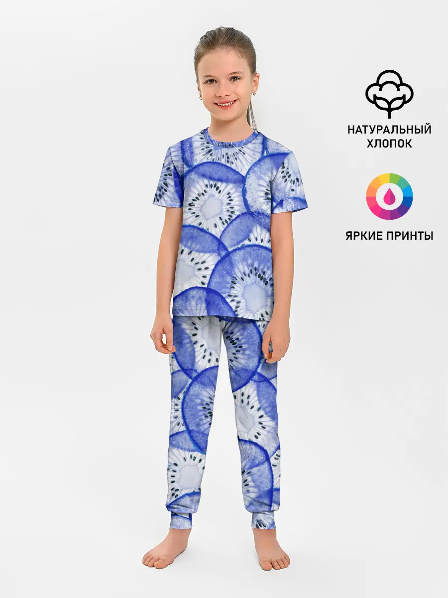 Детская пижама с брюками / Синий Киви