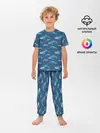 Детская пижама с брюками / Киты на синем