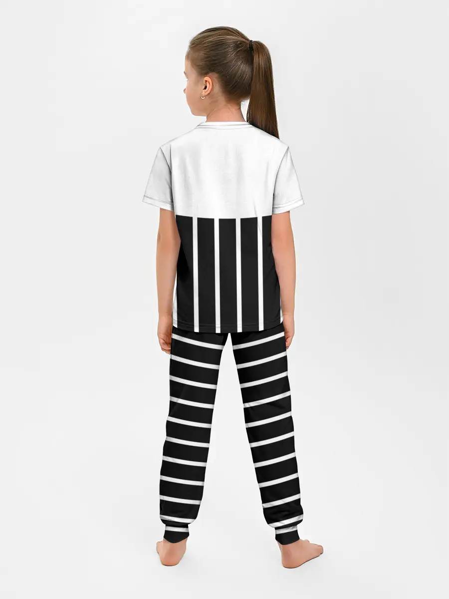 Детская пижама с брюками / Juventus | Tee Black and White