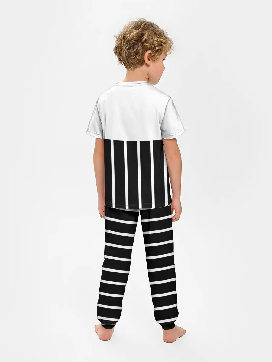 Детская пижама с брюками / Juventus | Tee Black and White