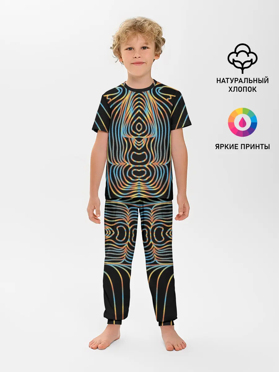 Детская пижама с брюками / Неоновое свечение