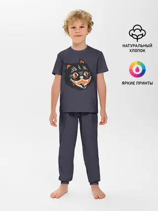 Детская пижама с брюками / Одержимый кот