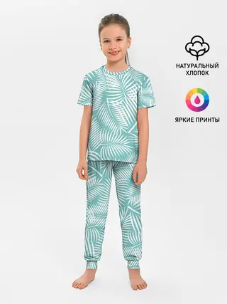 Детская пижама с брюками / Листья Пальмы