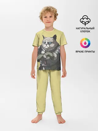 Детская пижама с брюками / Кот
