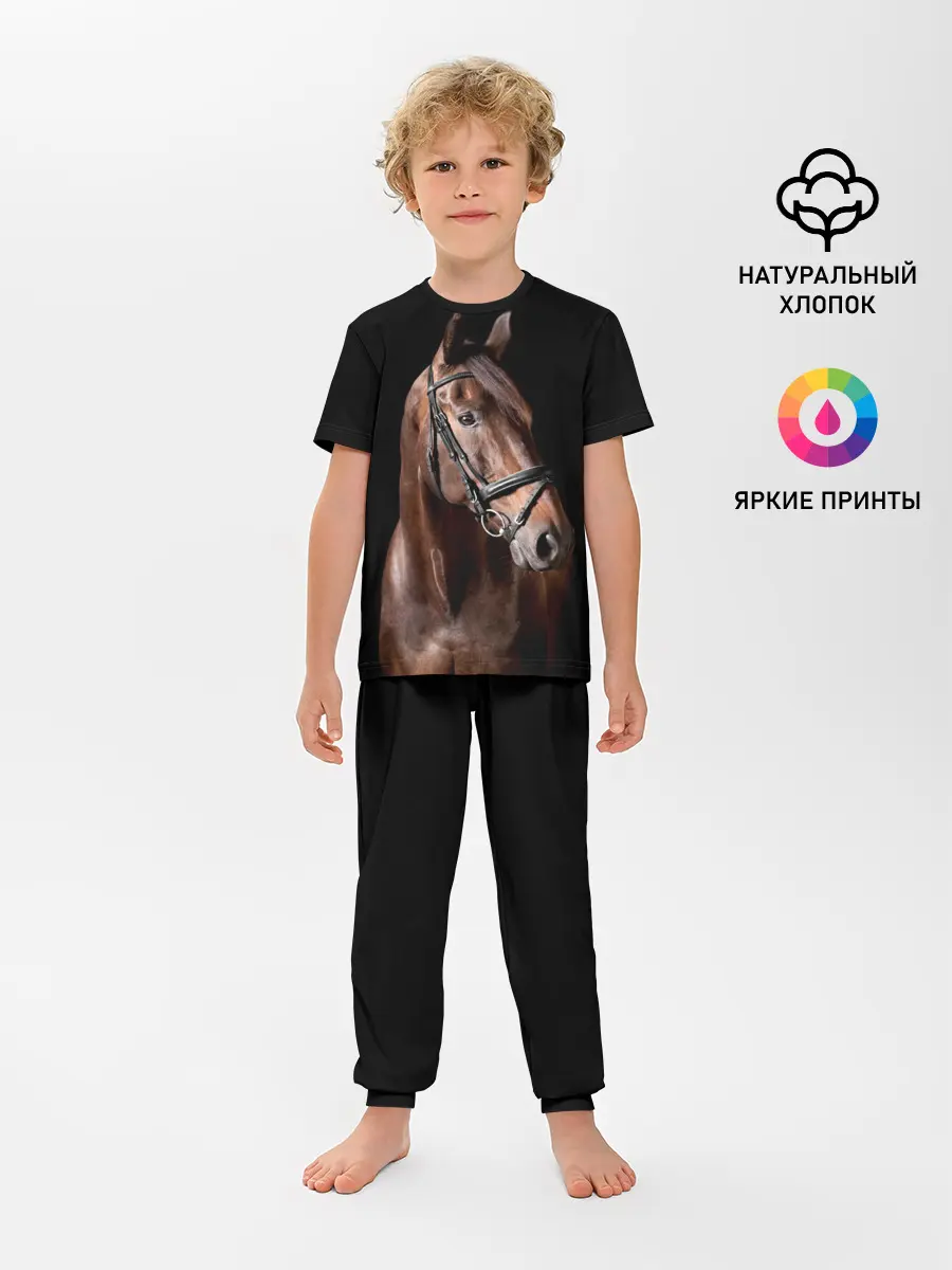 Детская пижама с брюками / Гнедая лошадь