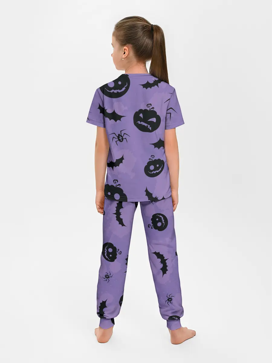 Детская пижама с брюками / Фиолетовый хэллоуин