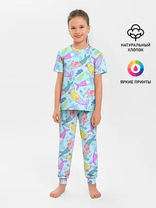 Детская пижама с брюками / КОТЫ РУСАЛКИ