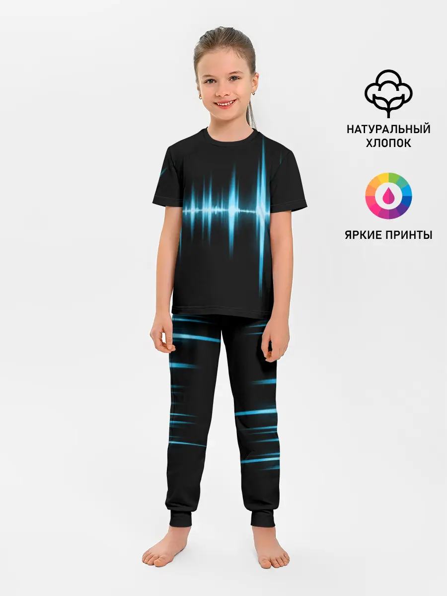 Детская пижама с брюками / Текстура эквалайзера