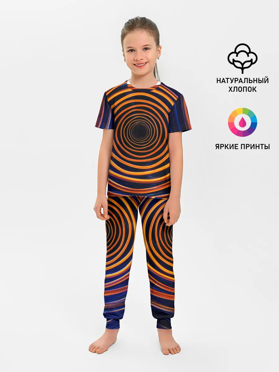 Детская пижама с брюками / Круги неоновые