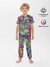 Детская пижама с брюками / Дудлы узор разноцветный хиппи