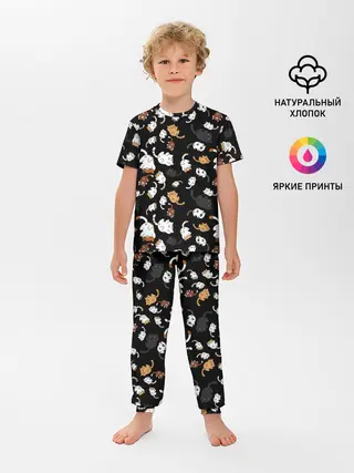 Детская пижама с брюками / Котята паттерн