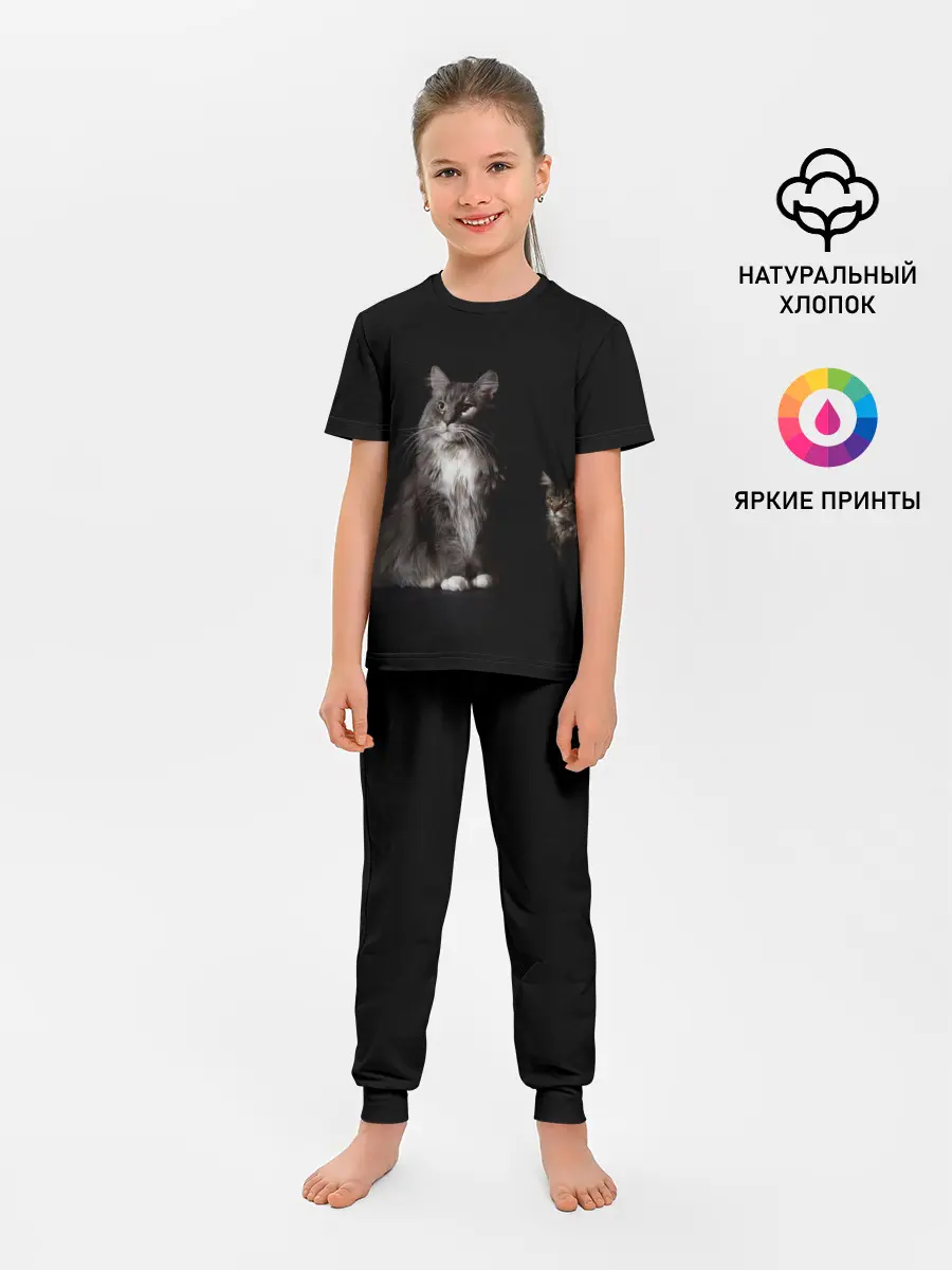 Детская пижама с брюками / Котики