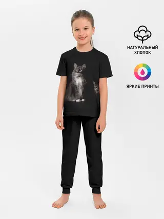 Детская пижама с брюками / Котики