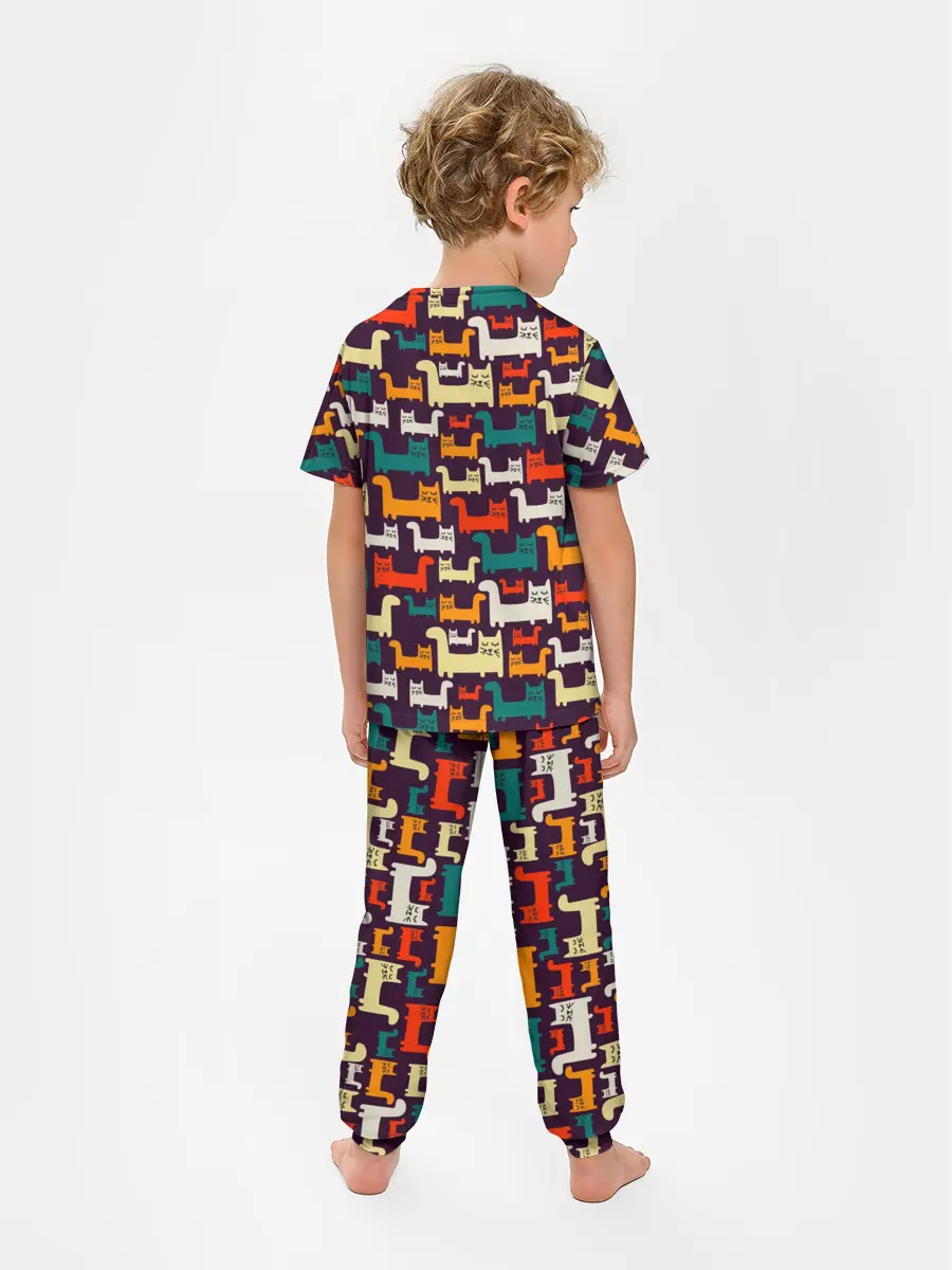 Детская пижама с брюками / Найди чёрного кота