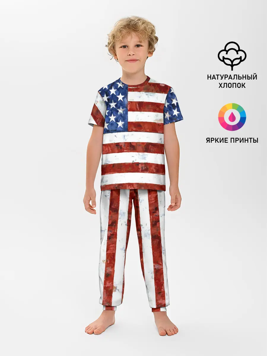 Детская пижама с брюками / США ФЛАГ