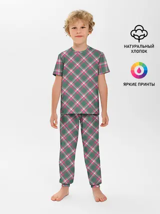 Детская пижама с брюками / Клеточный узор