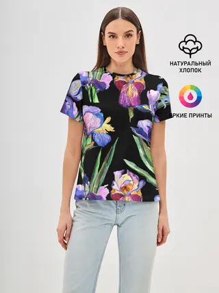 Женская базовая футболка / Ирисы