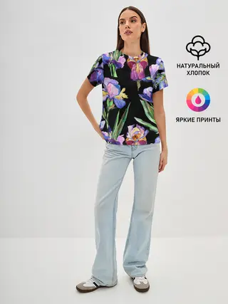 Женская базовая футболка / Ирисы