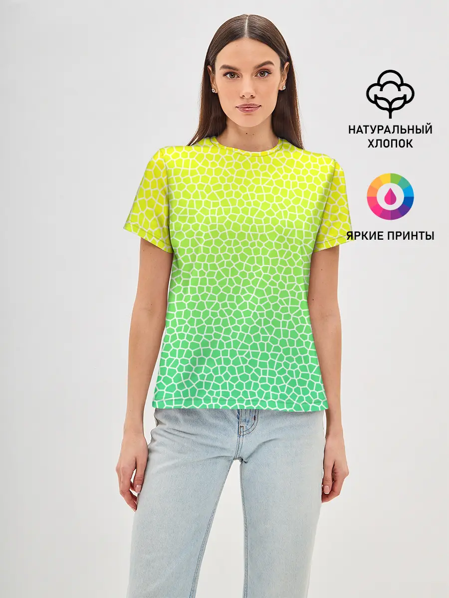 Женская базовая футболка / Витражная мозаика