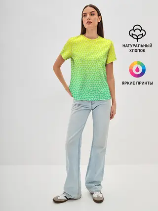 Женская базовая футболка / Витражная мозаика