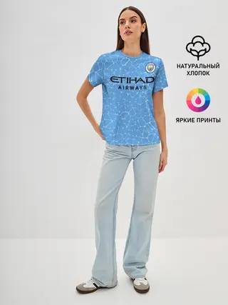 Женская базовая футболка / Мансити Домашняя форма 20/21