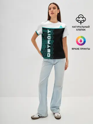 Женская базовая футболка / Детройт: Стать человеком