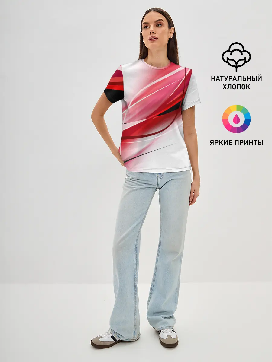 Женская базовая футболка / Красная линия