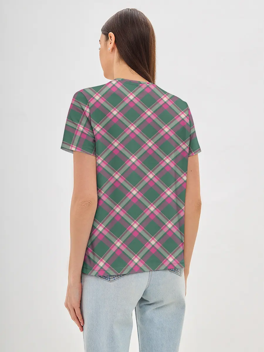 Женская базовая футболка / Клеточный узор