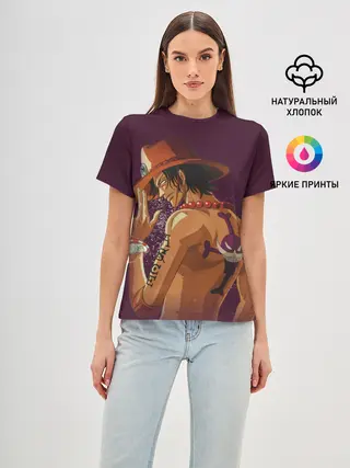 Женская базовая футболка / One Piece. Портгас Д. Эйс